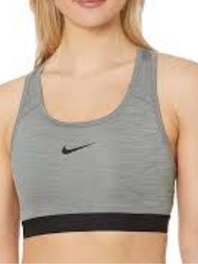 Nike Gray and Black Racerback Sports Bra Size Small